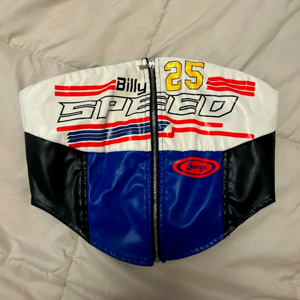 Jerrys Racing Corset Top in Blue and Black